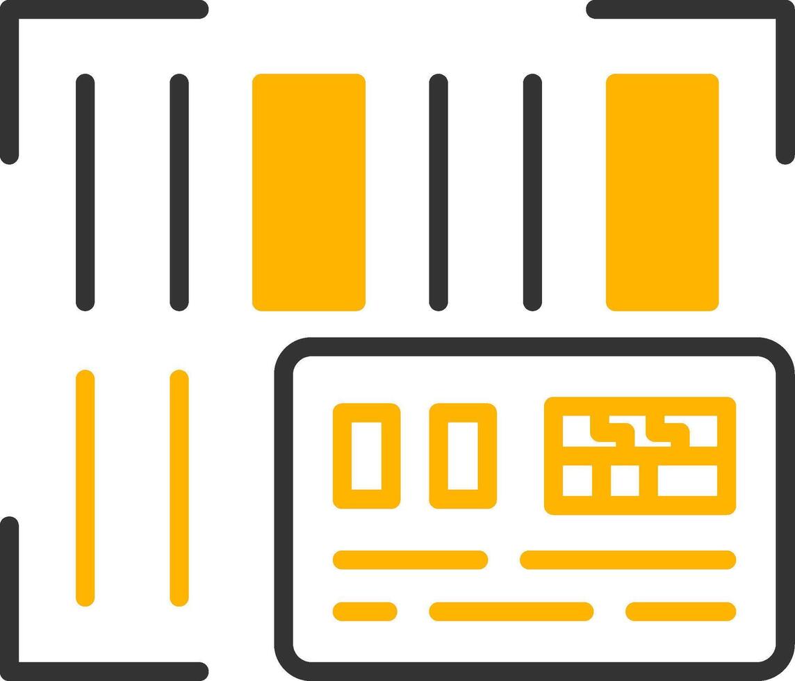 Barcode Scan Label Line Two Color vector