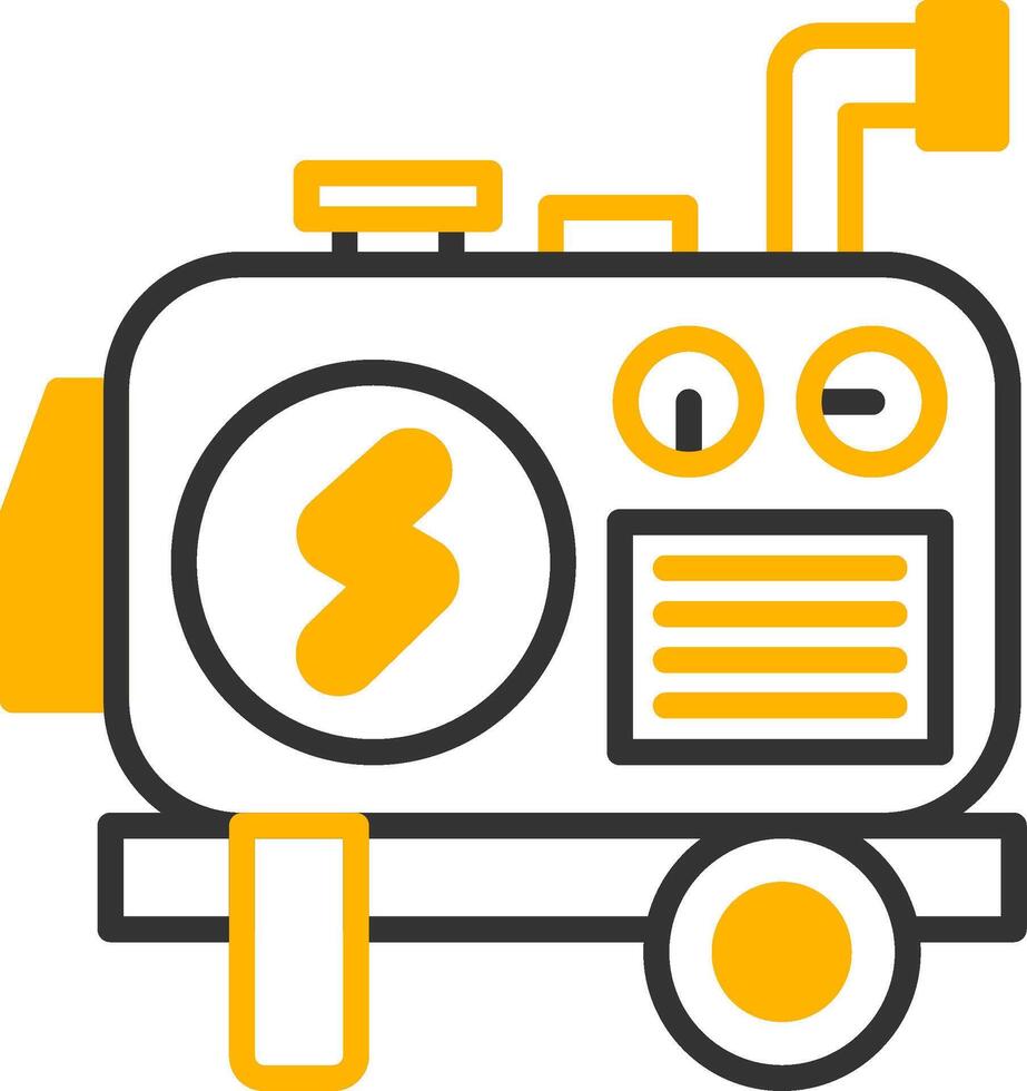 Backup Power Generator Line Two Color vector