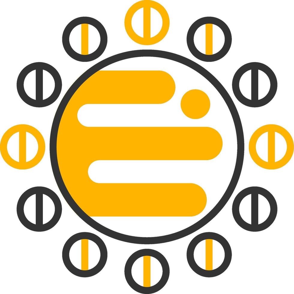 Elliptical Orbit Path Line Two Color vector