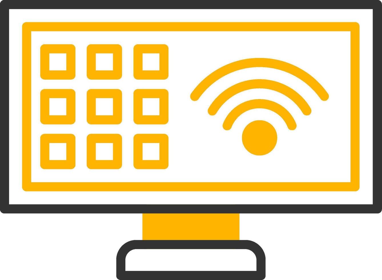 Computer Display Monitor Line Two Color vector