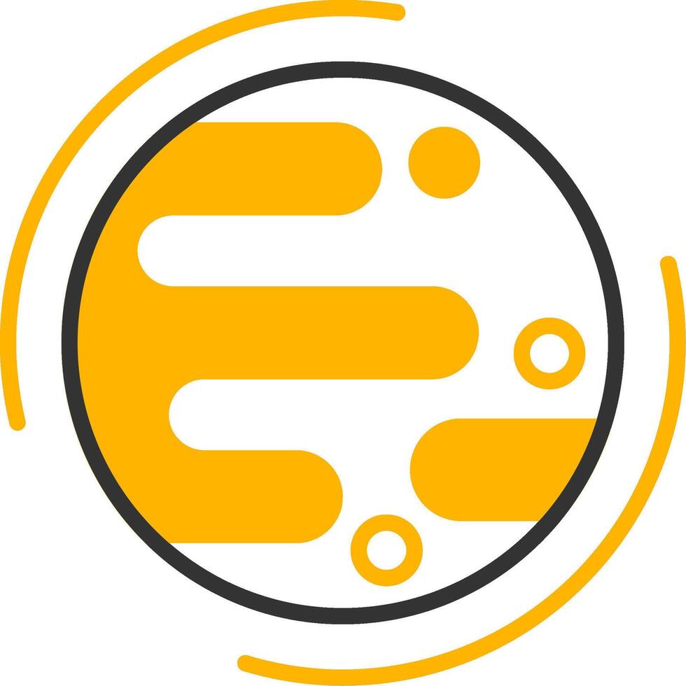 Dwarf Planet World Line Two Color vector