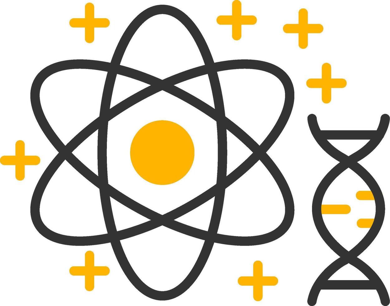 Atomic Particle Structure Line Two Color vector