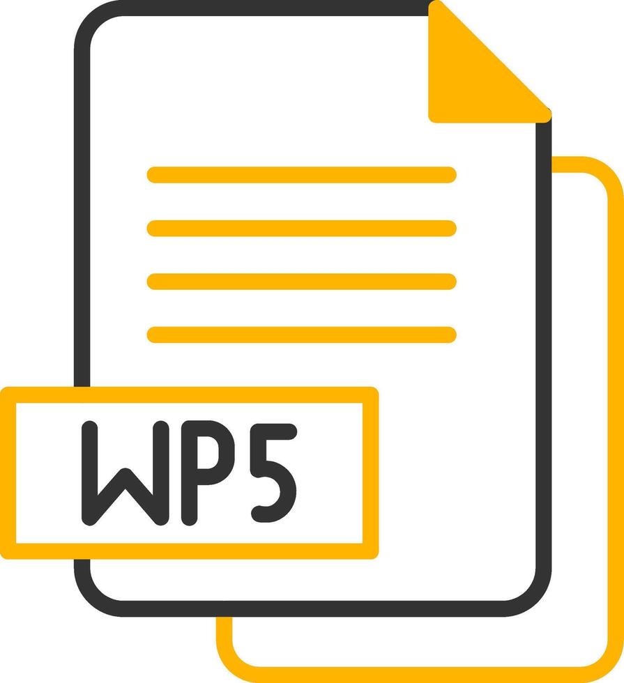 WordPerfect WP5 File Line Two Color vector