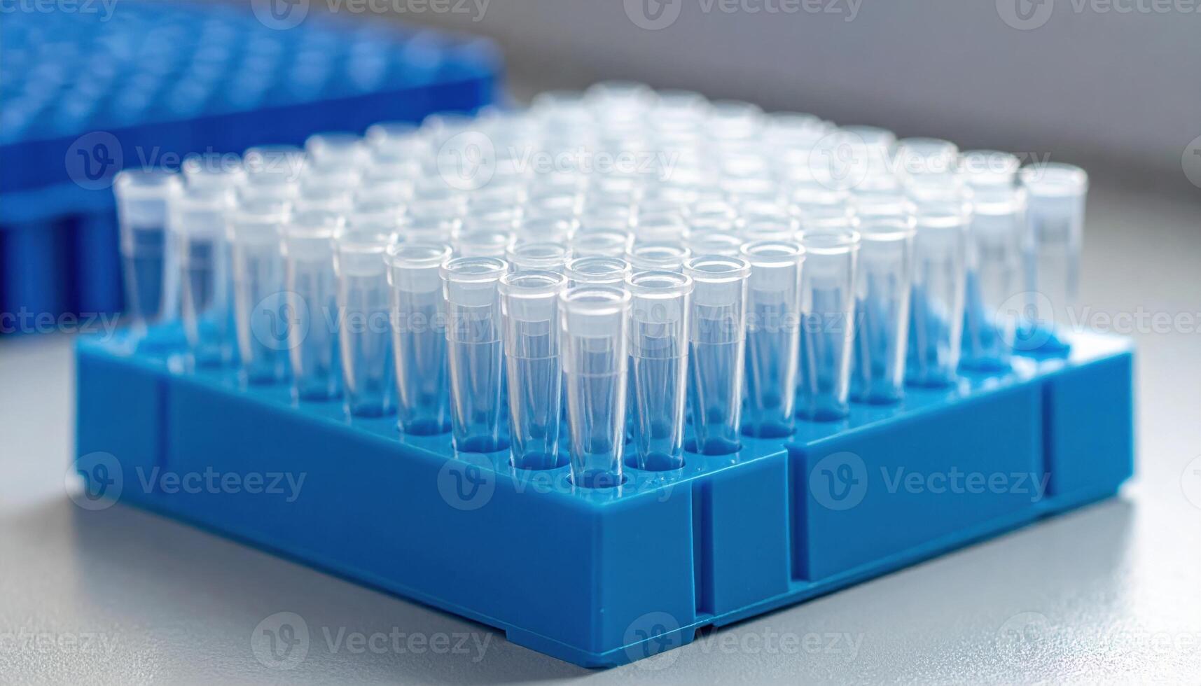 P1000 pipette tip rack peaks with one tip removed tidy geometry representing sterile lab consumables suitable for scientific product and editorial design photo