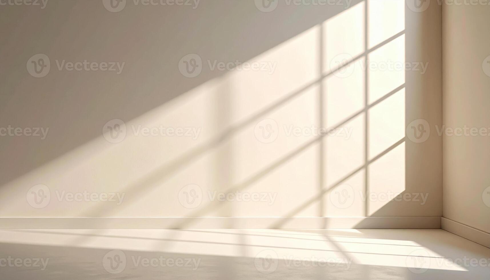 Diffused window grid shadow over matte wall calm modular background wallpaper representing interior light pattern suitable for modern minimal and editorial design photo