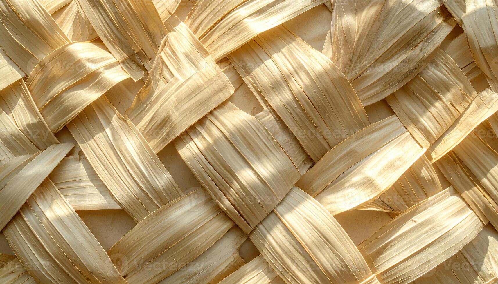 Palm leaf braid panel with soft shadow drift organic grid background ready representing sustainable craft texture suitable for eco product and branding design photo