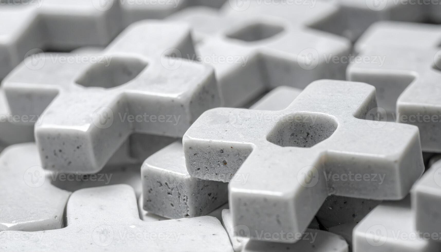 Mosaic tile spacers cross shapes stacked neatly clean studio macro background for installation guide product listing and home improvement layout photo