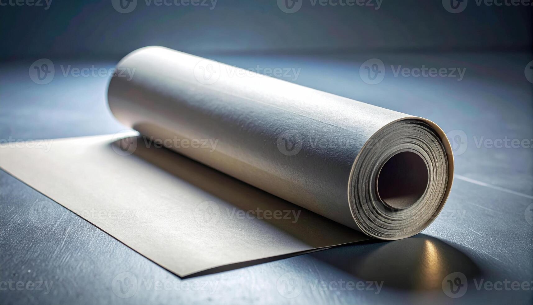 Ink brayer roll off sheet gentle gradient studio light clean center representing printmaking texture suitable for design branding and mockups photo