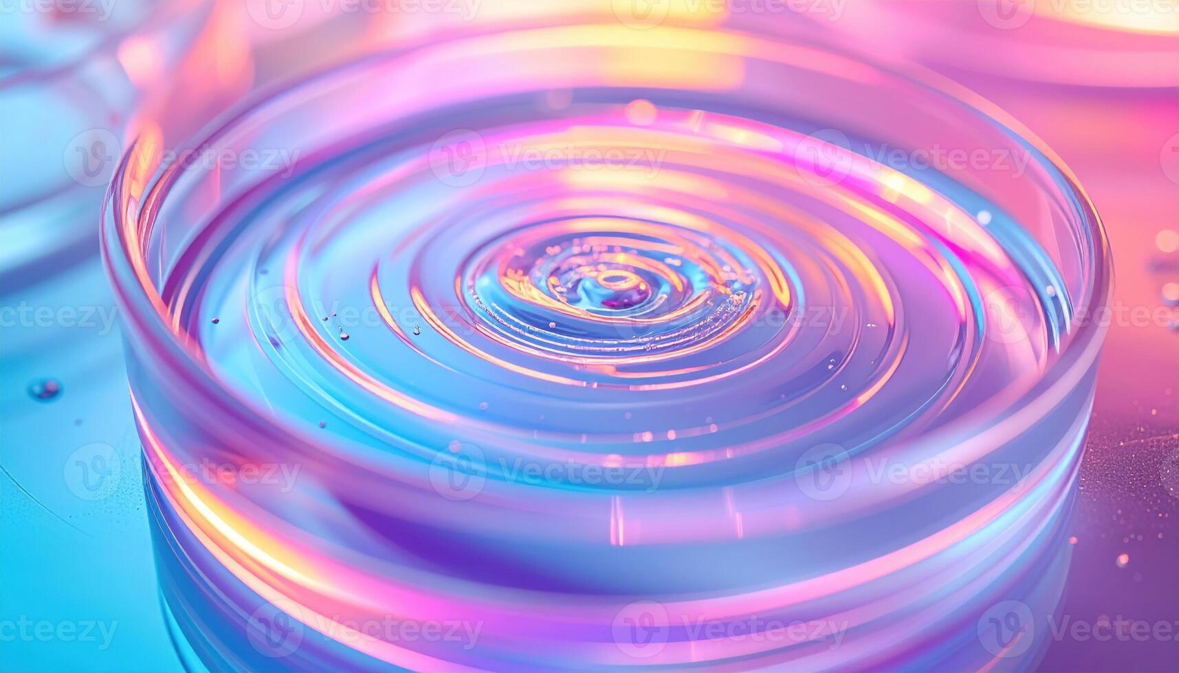 Agar Petri dish striations in pastel tones under top light central copy field representing clean lab texture suitable for science design photo