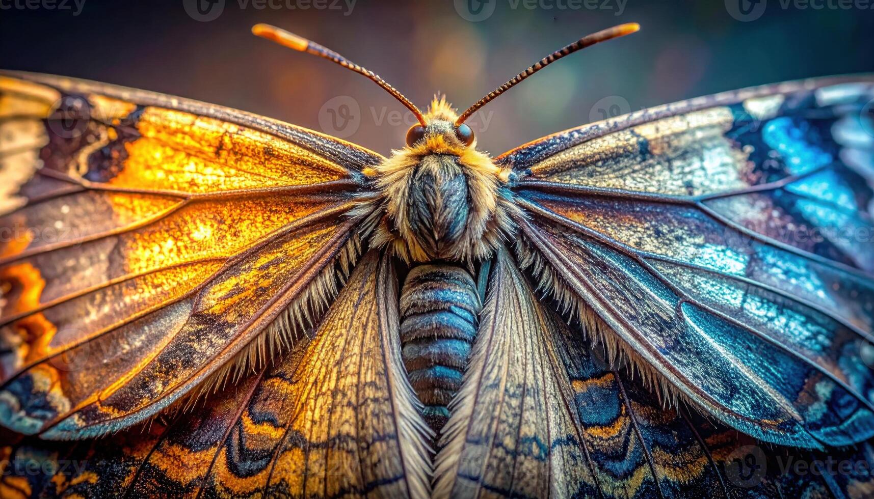 Moth wing scales forming soft gradients low contrast central copy representing lepidoptera micro texture suitable for nature science and design photo