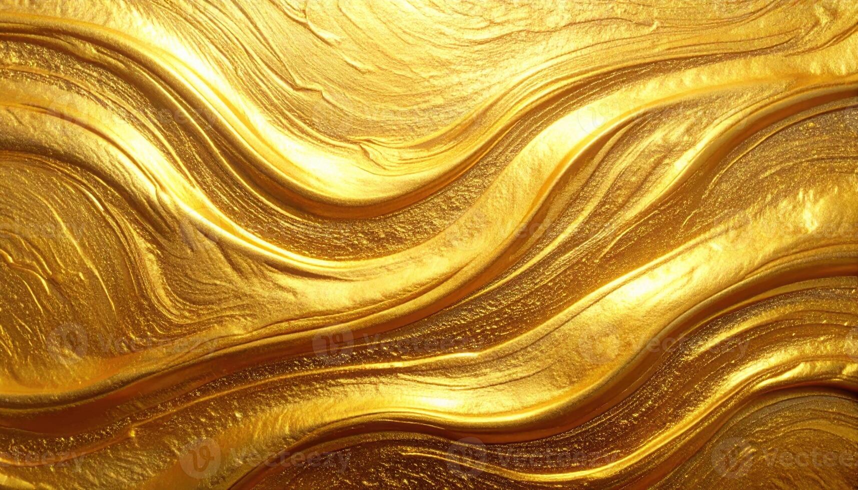 Luxurious gold texture with flowing, swirling patterns creates a mesmerizing and opulent surface perfect for elegant backgrounds and decorative elements in design. photo