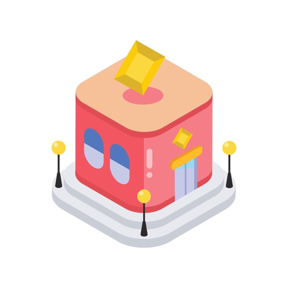 Colorful 3D building design vector