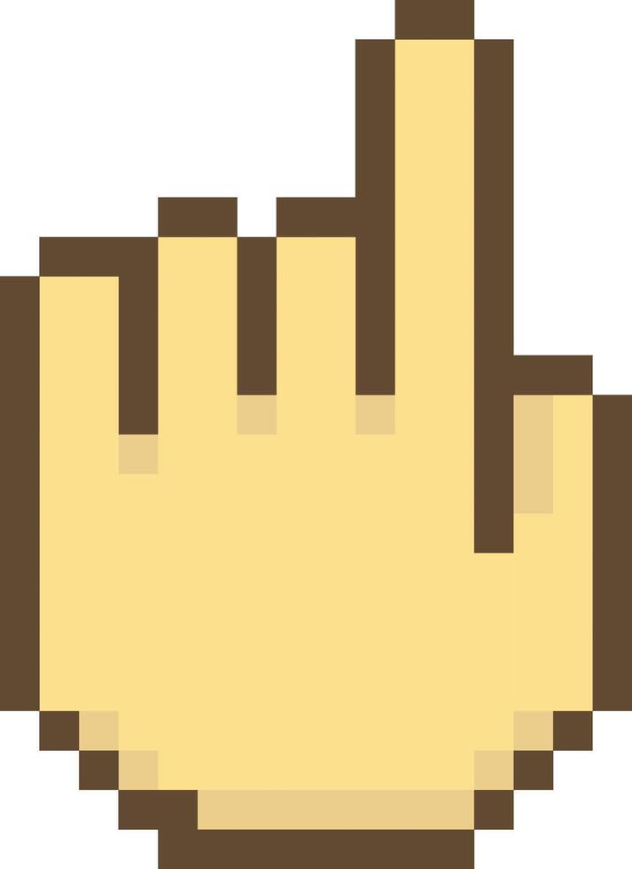 Pixelated Hand Pointer Cursor Icon vector