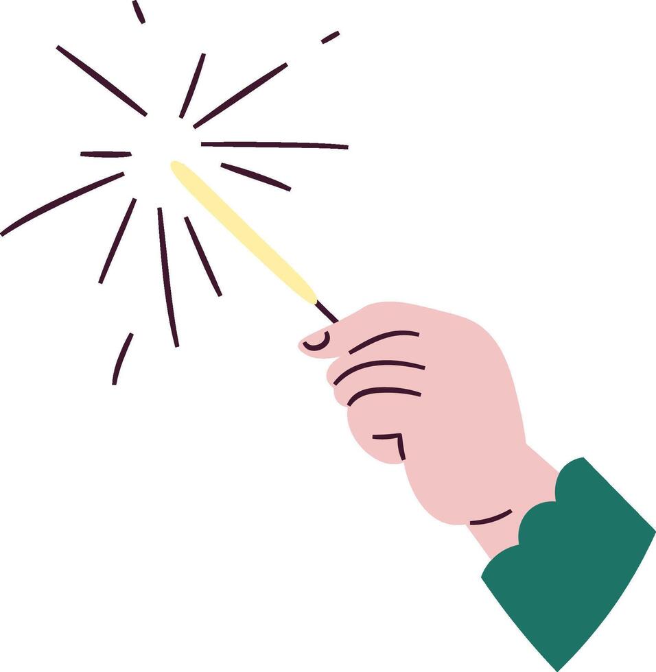 Hand Holding a Sparkler vector