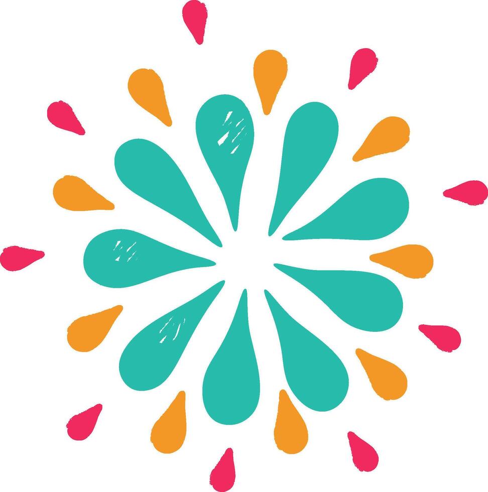 Abstract Teardrop Pattern Firework Burst vector