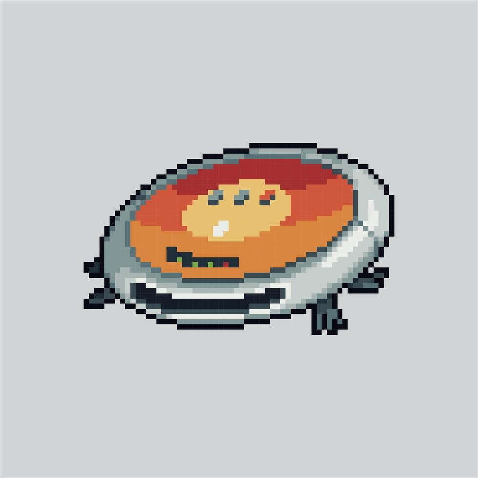 Pixel art illustration Smart Vacuum. Pixelated Robot Vacuum. Smart Robot Vacuum Tech Icon pixelated for the pixel art game and icon for website and game. old school retro. vector