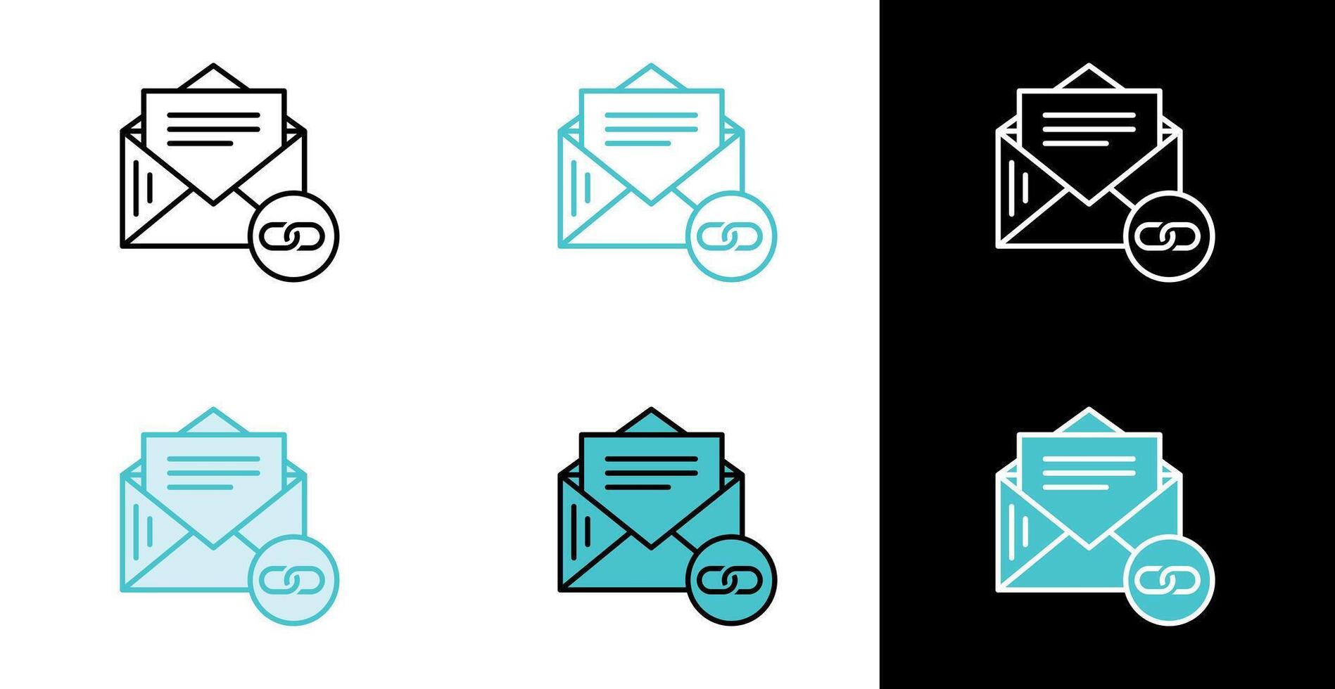 Mail Message with Hyperlink icon for online document delivery in line and fill style vector