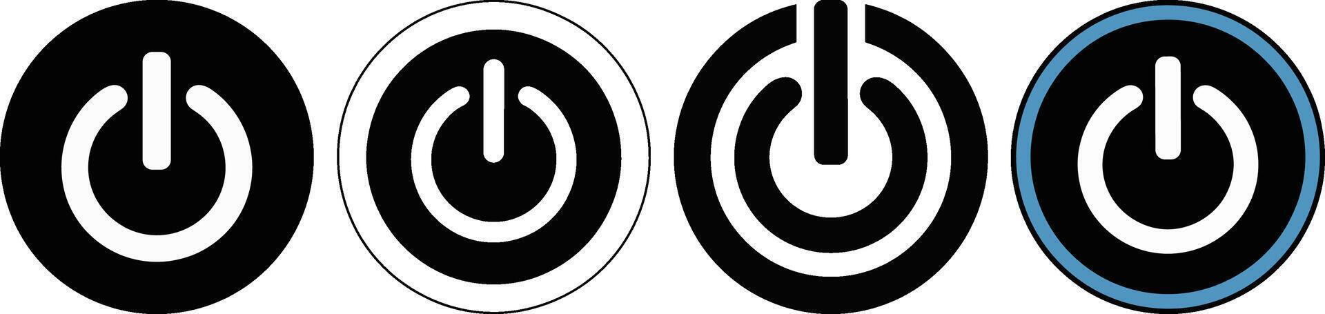 Power Button Icon Minimal Black and White Circular Symbol for Web and Digital Interfaces vector