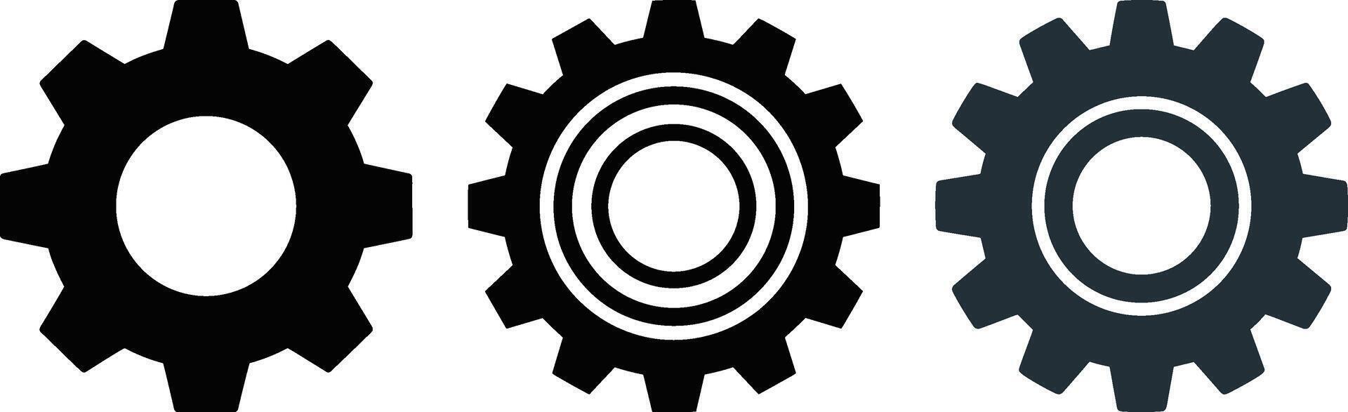 Gear Icon Isolated Cogs and Settings Symbol in Flat Style vector