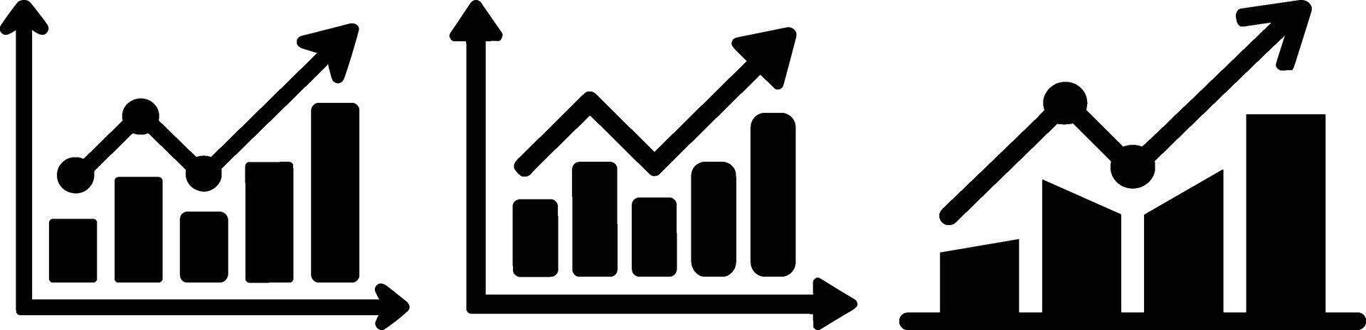 Growing Graph Icon Isolated Flat Style Symbol for Business and Analytics vector