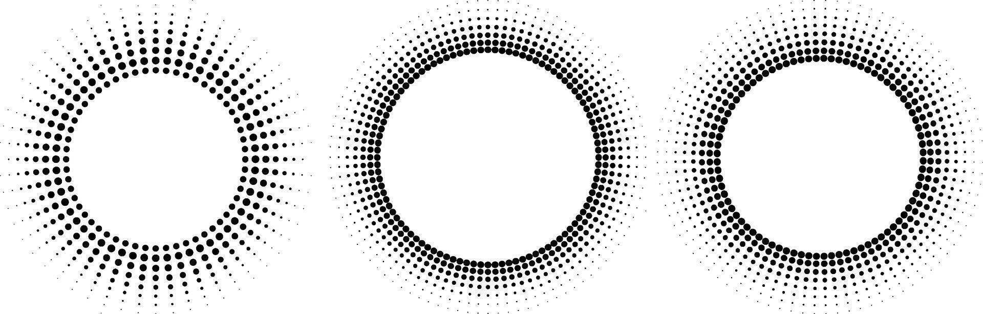 Dotted Gradient Circle Halftone Effect Circular Dotted Frame Progress Round Loader Halftone Circle Isolated on White vector