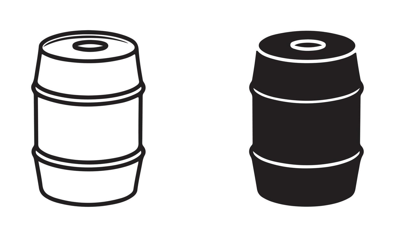 Keg isolated on white background, a container for storing and transporting liquids, often alcoholic beverages vector