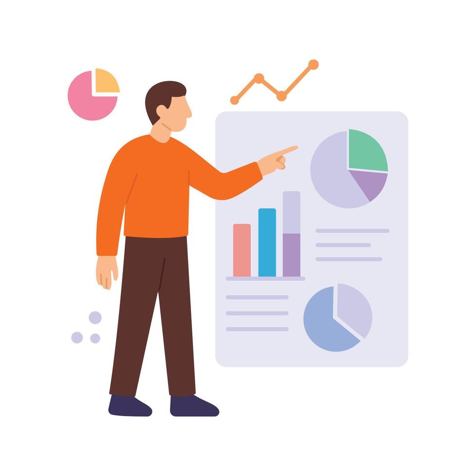 datos análisis, examinando información a extraer útil perspectivas vector