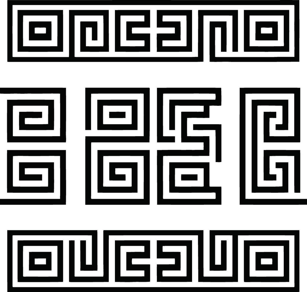 Greek key pattern isolated on white background for ancient design element vector
