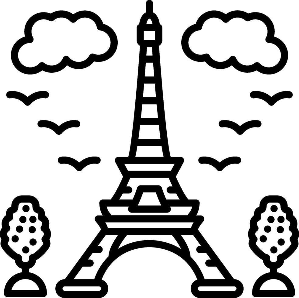 Eiffel Tower Modular Interface Graphic Asset vector