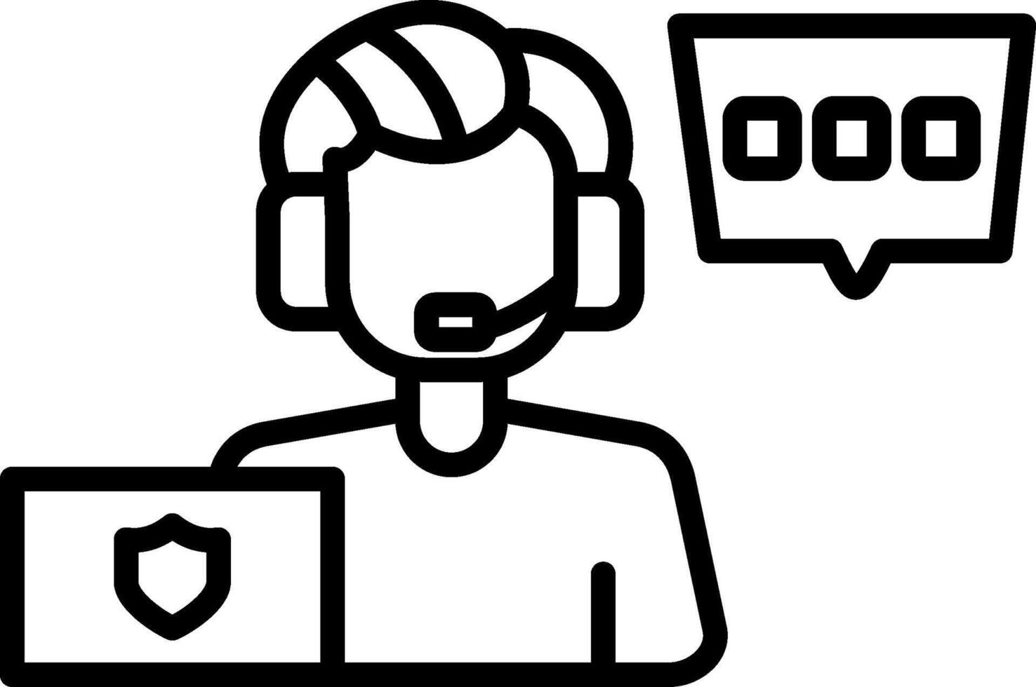 Help Center Outline Style Element Layout vector