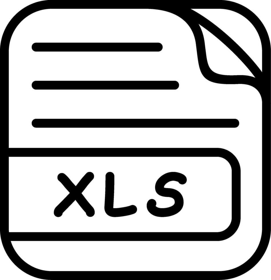 XLS File Bold Graphic Form Representation vector