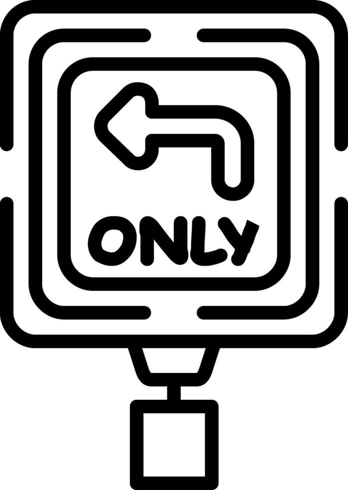 Left Lane Must Turn Left Tech UI Element Layout vector