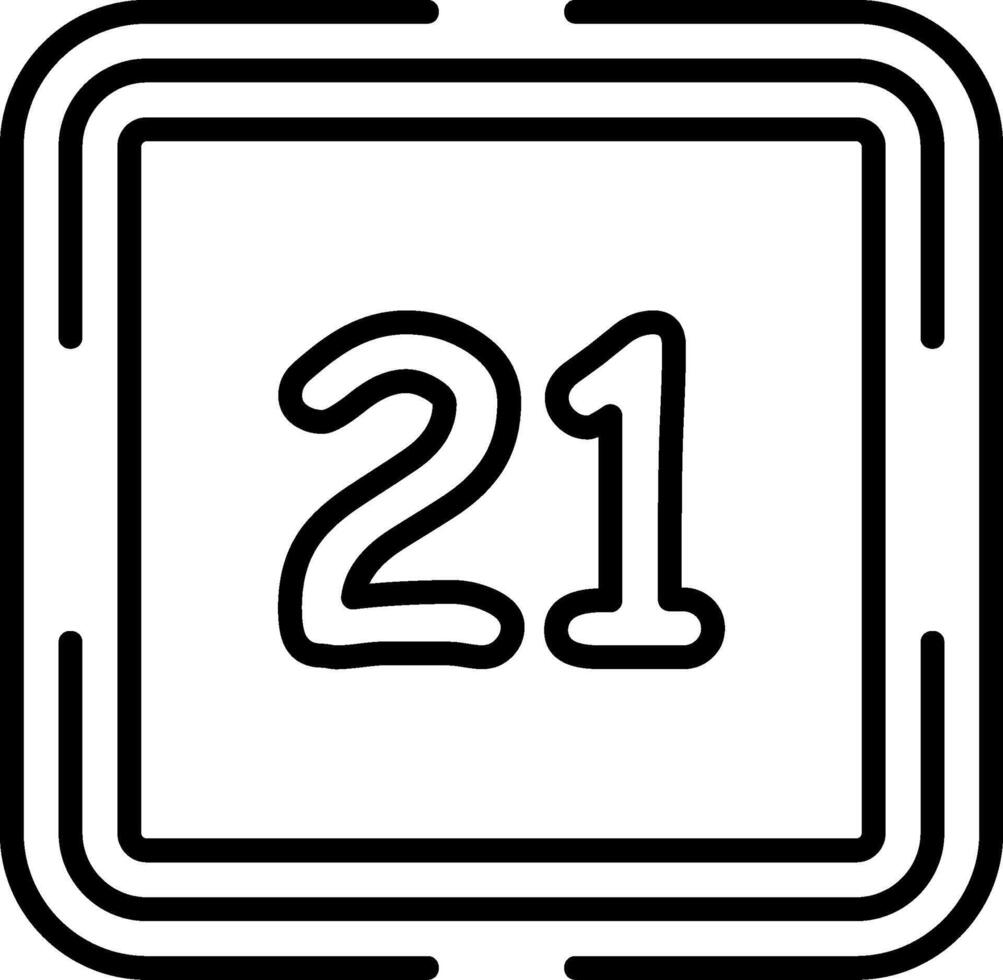 Counting Twenty One Interactive Design Glyph Mark vector