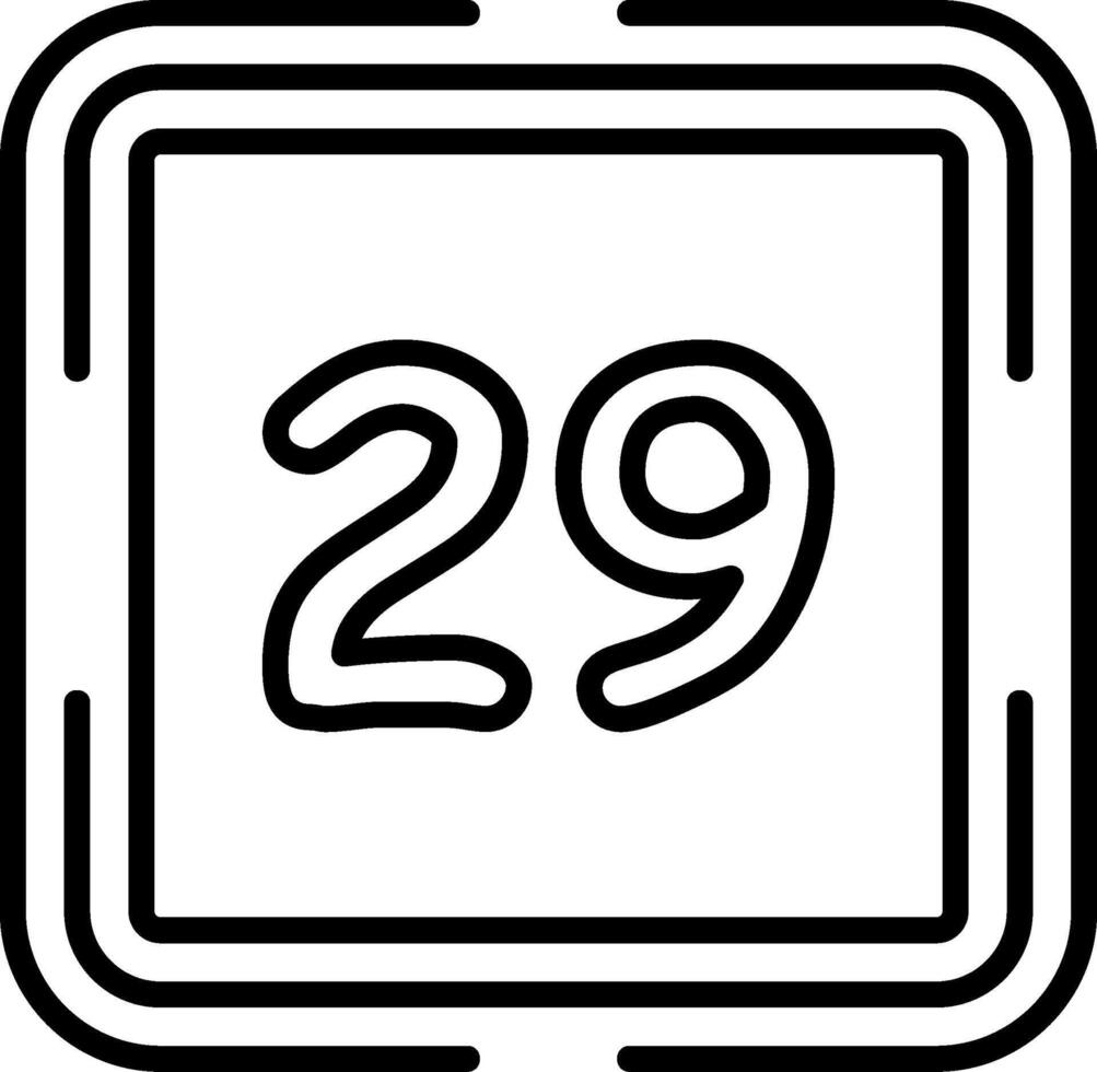 Counting Twenty Nine Clean Line Iconography Asset vector
