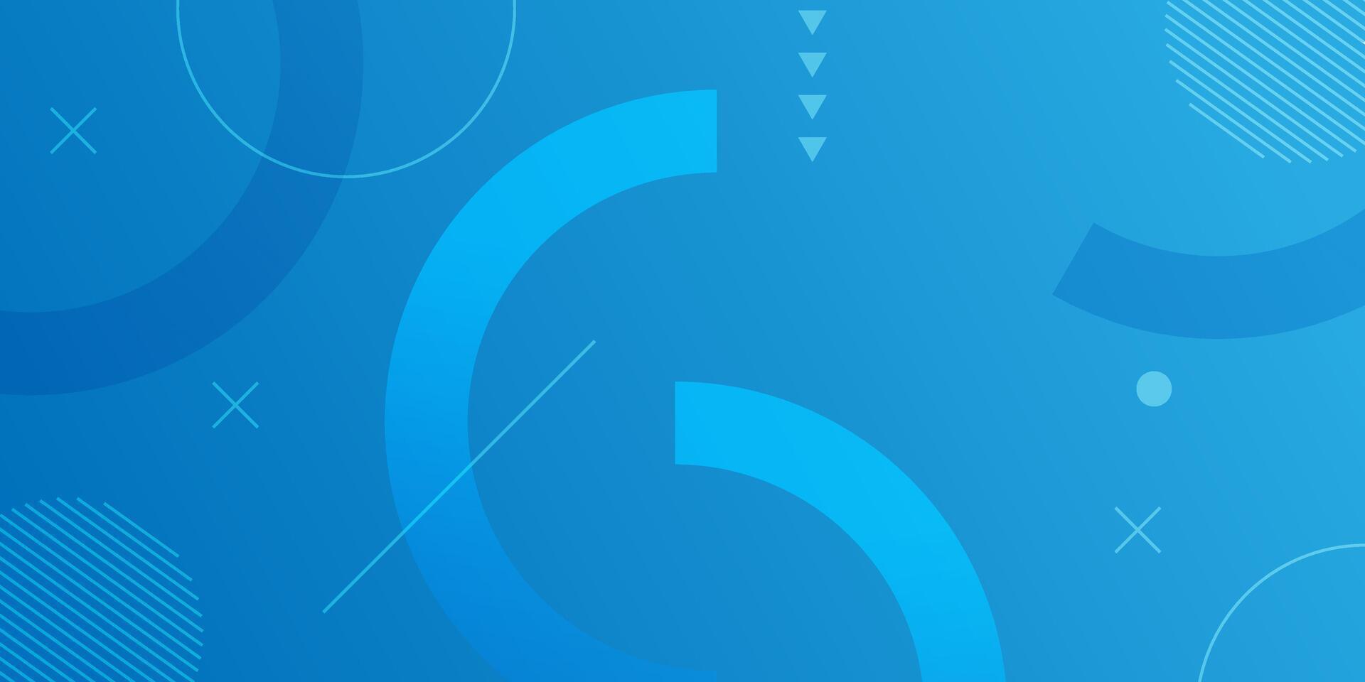 Abstract Blue Geometric Shapes and Lines on Gradient Background. vector