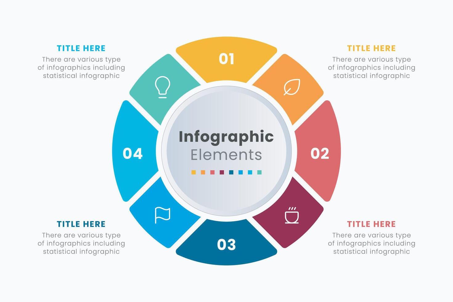 Infographic elements design template, A circle infographic with 8 steps can be used for workflow layout, presentation, diagram, banner, web design, illustration. vector