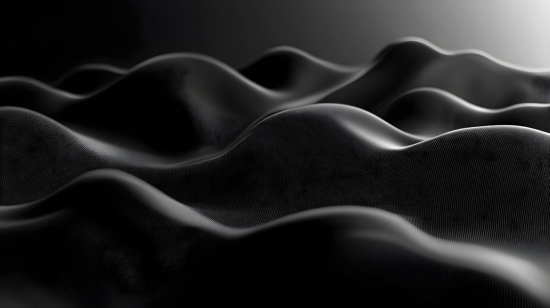 Dark undulating surface with subtle textures and gradients creates an abstract and elegant background image. photo