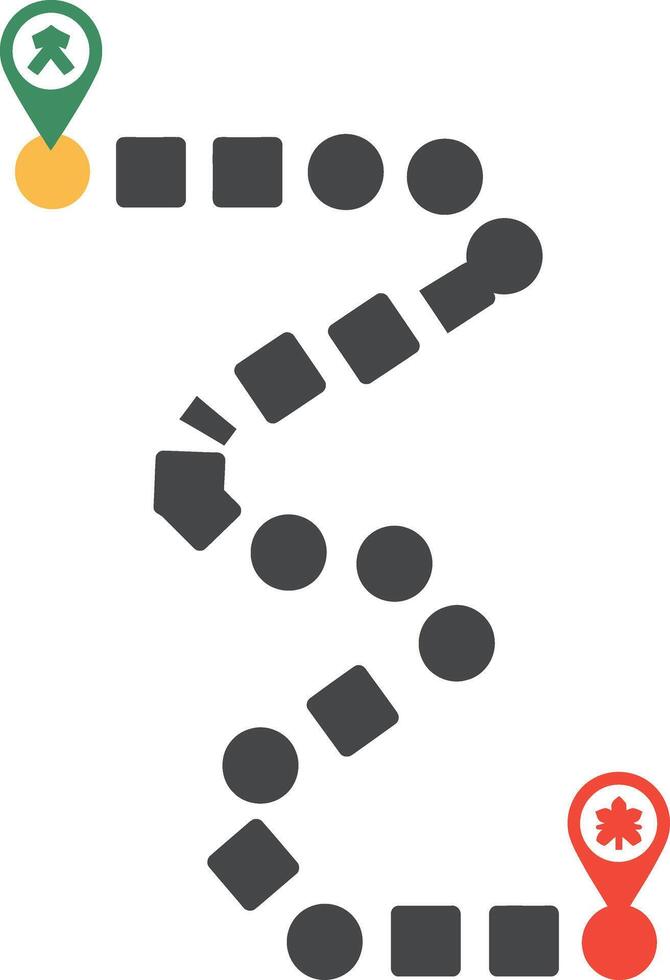 A map with a path and a marker vector