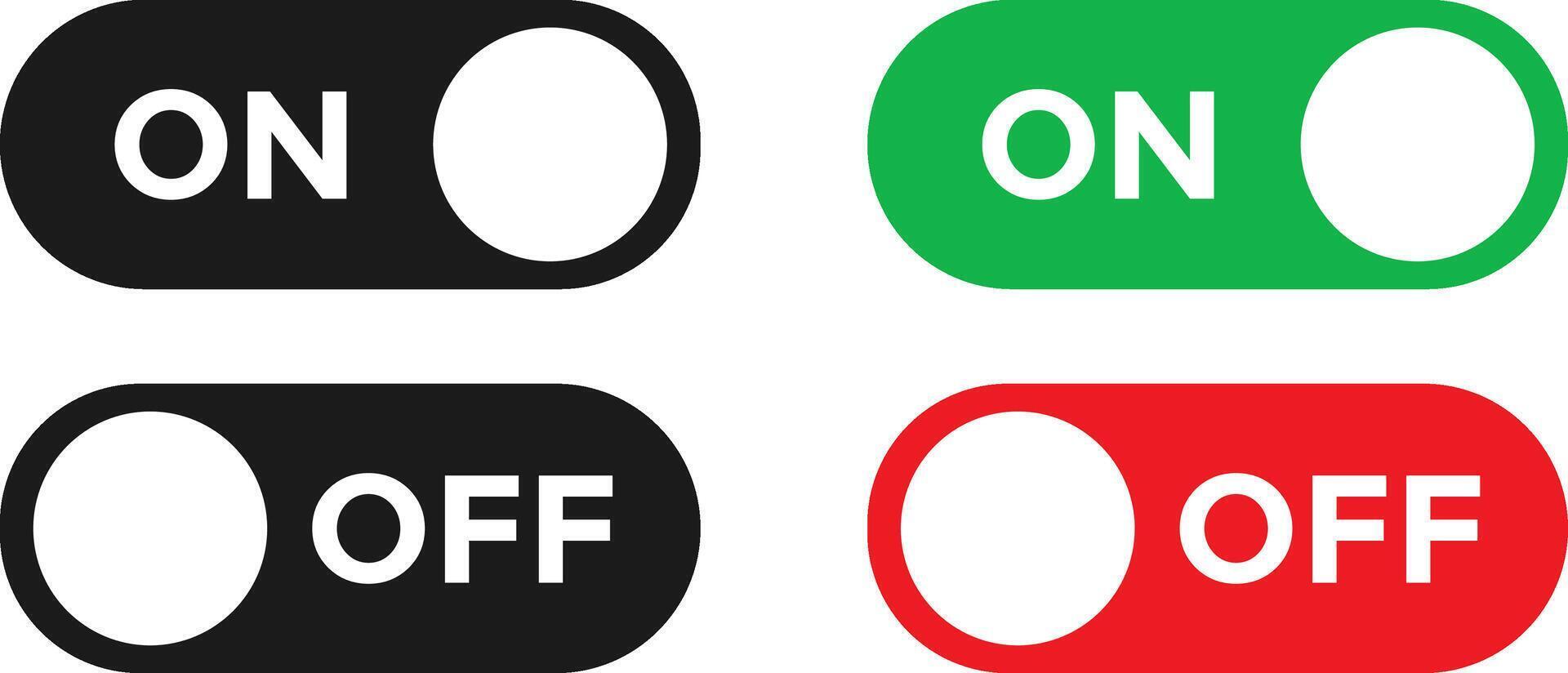 Power on off icon set. Switch on off symbol. Turn on and shutdown sign vector