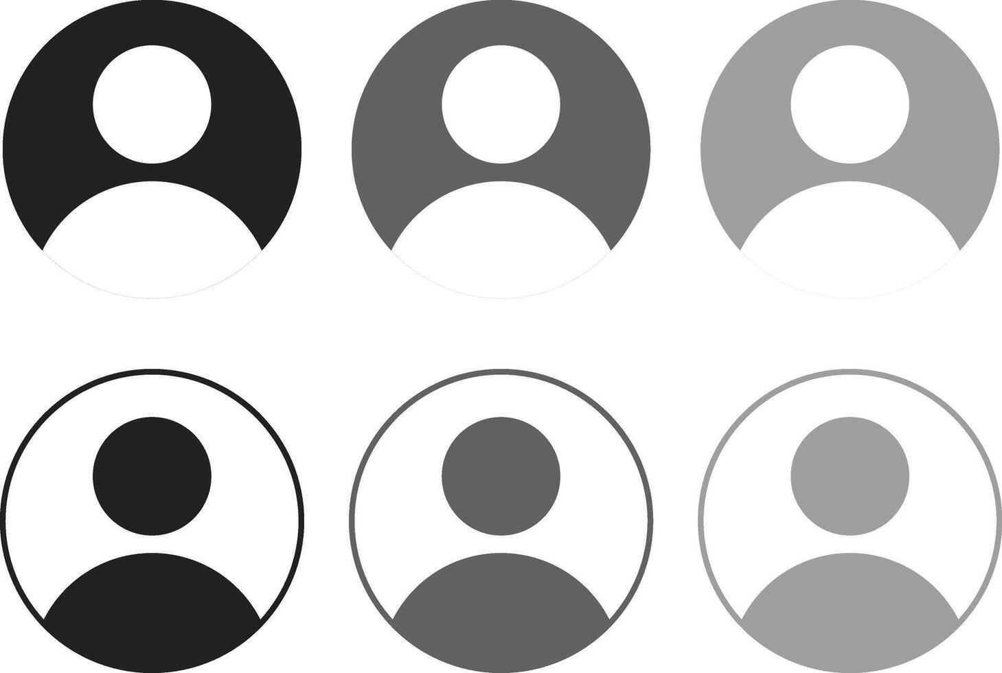 user profile icon set. Different style profile icons collection. Avatar symbols. User account signs vector
