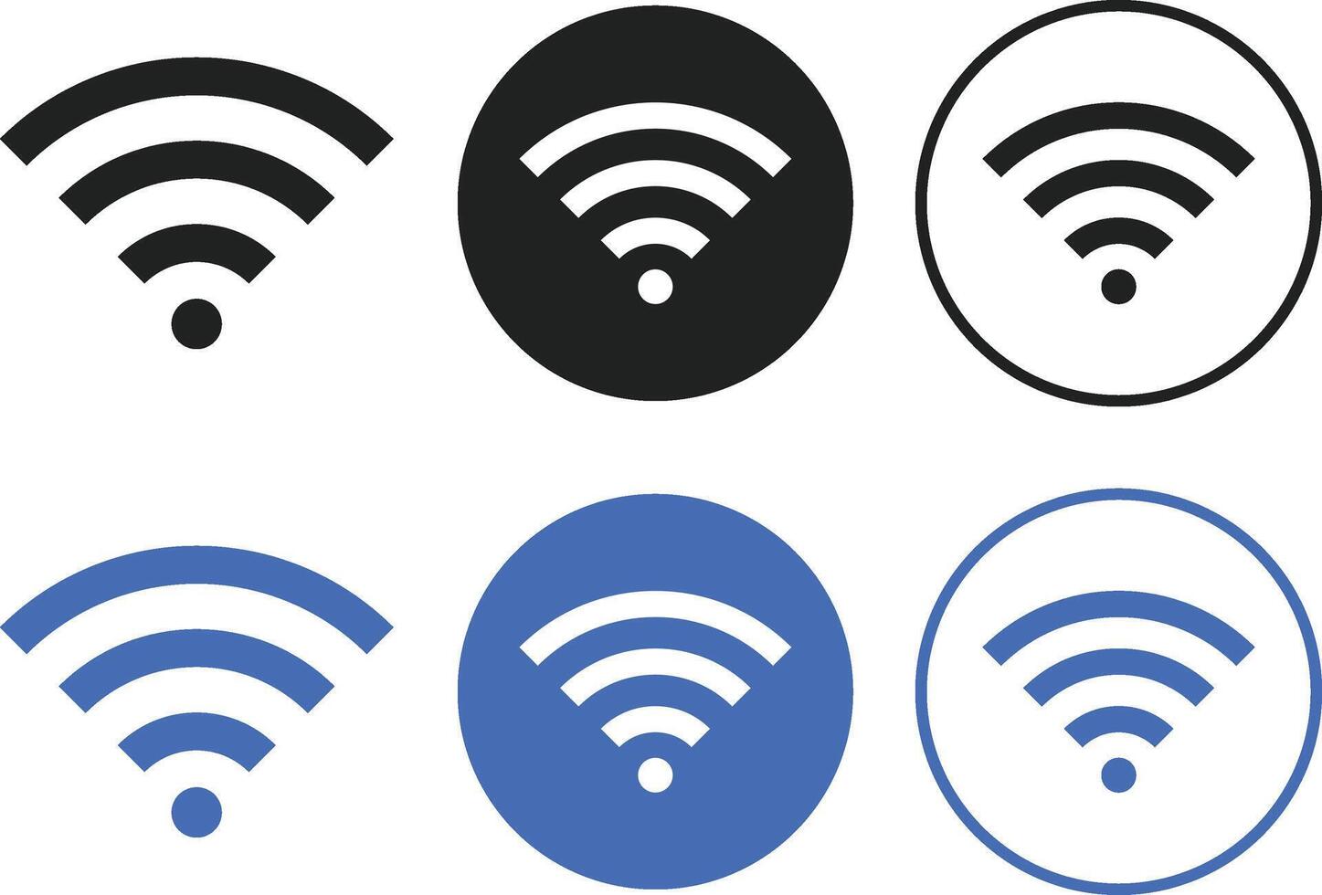 Wifi icon set. Wireless network symbol collection. Wi-fi and internet signals. vector