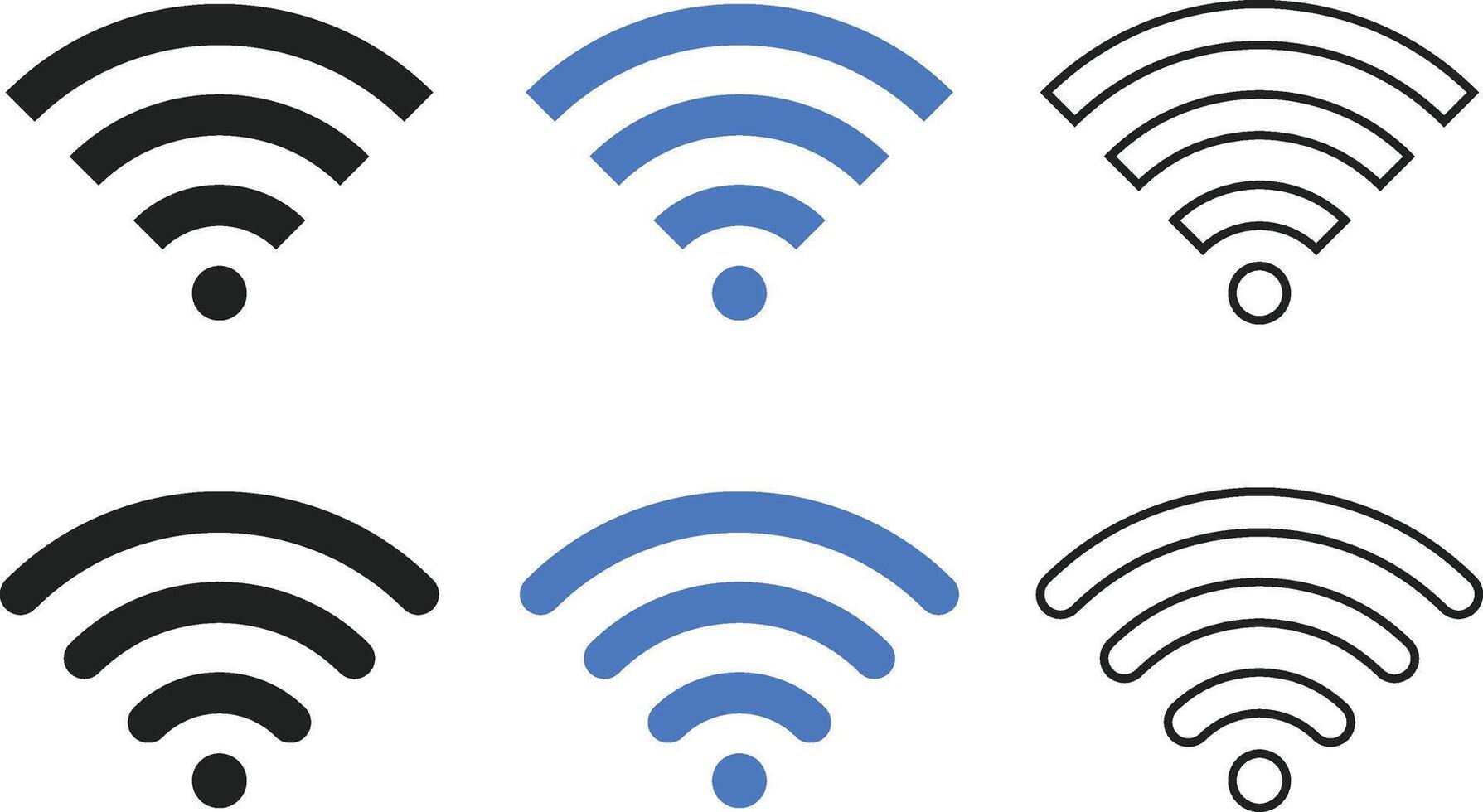 Wifi icon set. Wireless network symbol collection. Wi-fi and internet signal vector
