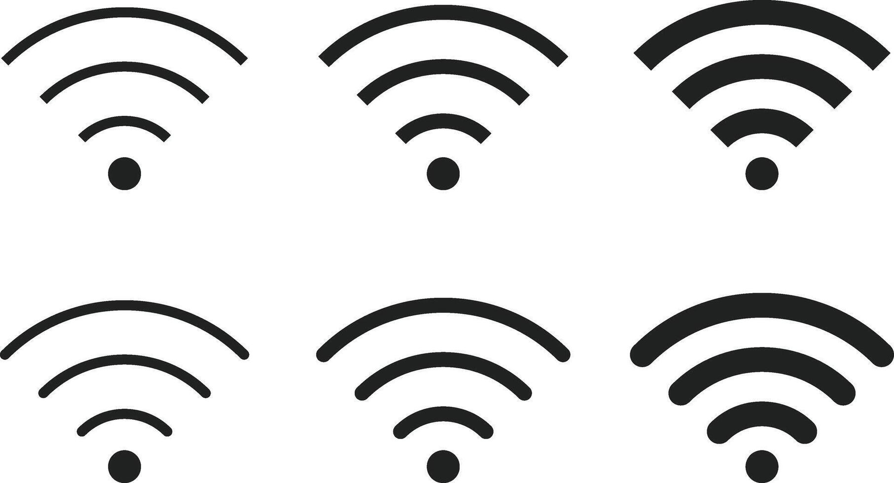 Wifi icon set. Wireless network symbol collection. Wi-fi and internet signal. vector
