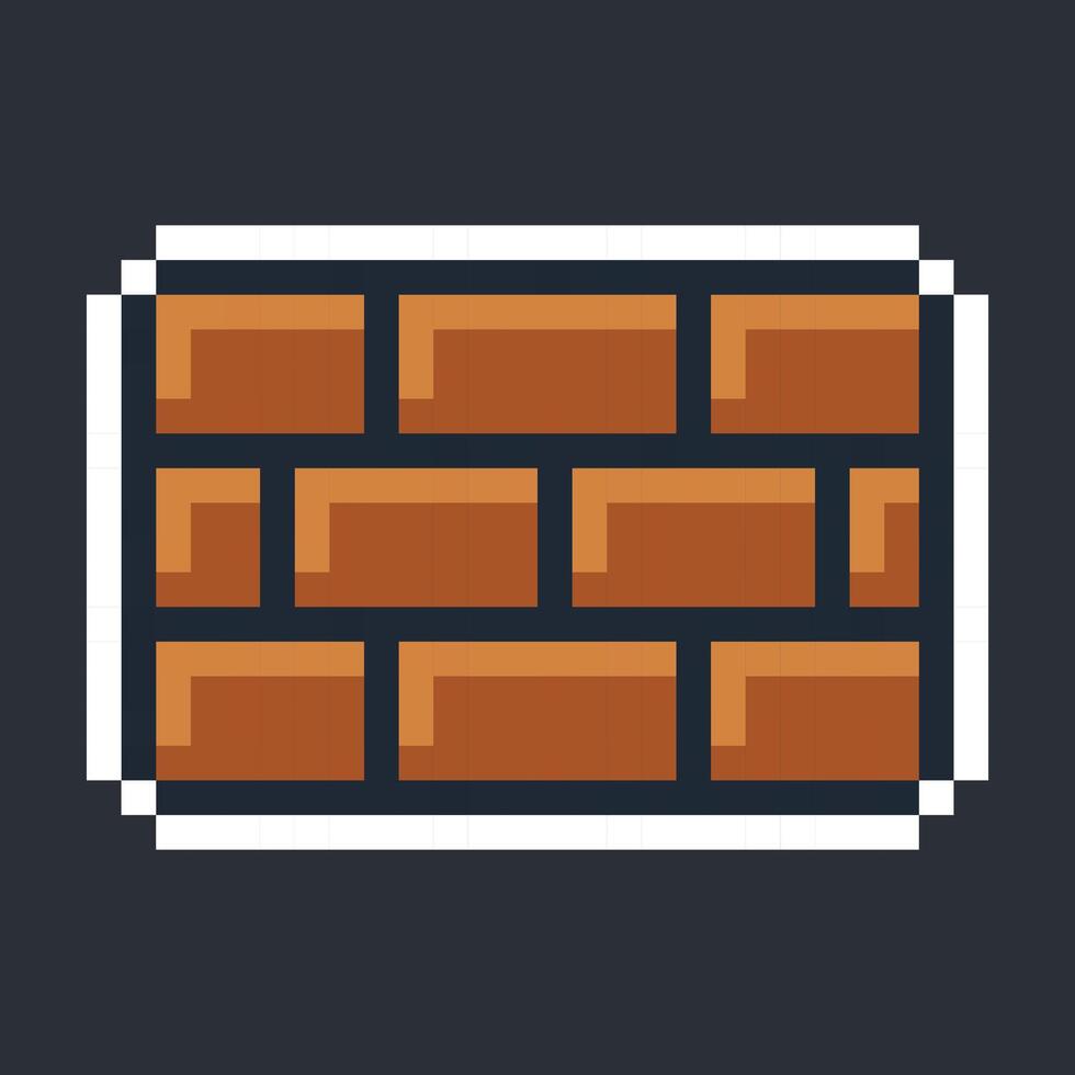 square shape brick pattern in pixel art style vector