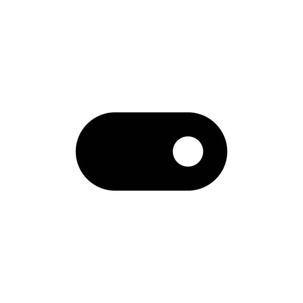Clean Solid Toggle On Icon Minimal Black for Interface and Menu vector
