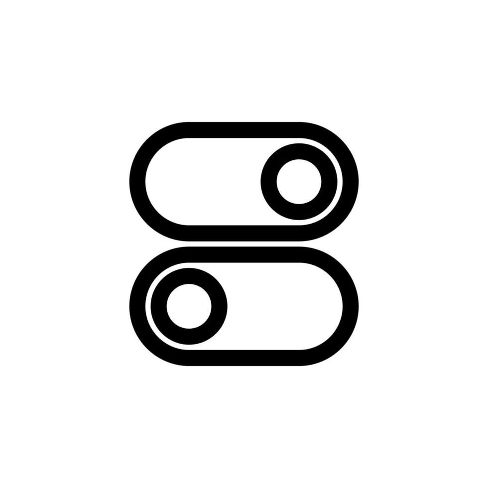 Simple Line Switch Black Thin Icon for Modern UI and App Design vector