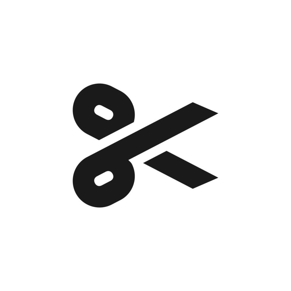 Bold Solid Cut Scissors Icon for Mobile App, Web UI, and Graphic Design vector