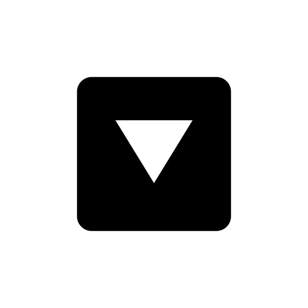 Clean Solid Dropdown Icon Minimal Black for Interface and Forms vector