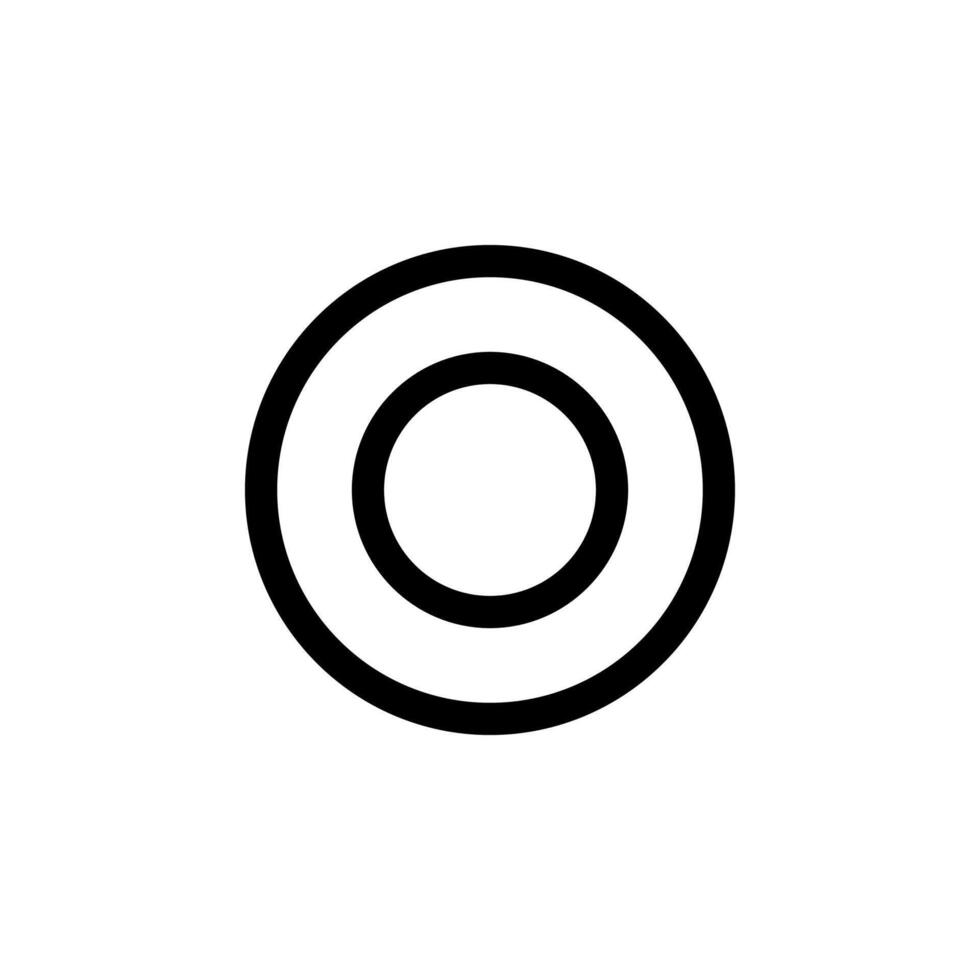 Minimal Line Radio Button Icon Black Outline for Forms and Options vector