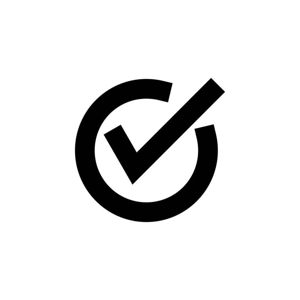 Bold Solid Checkbox Symbol for Complete, Select, and Approval vector